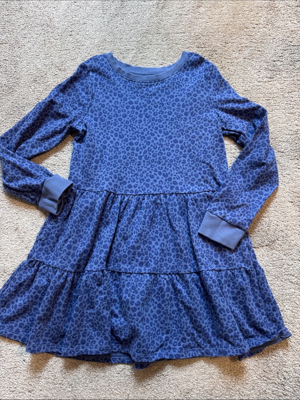 Cat & Jack Navy Animal Print Crewneck Dress